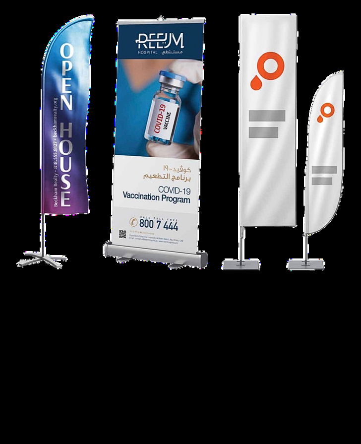 Large format roll-up banner display